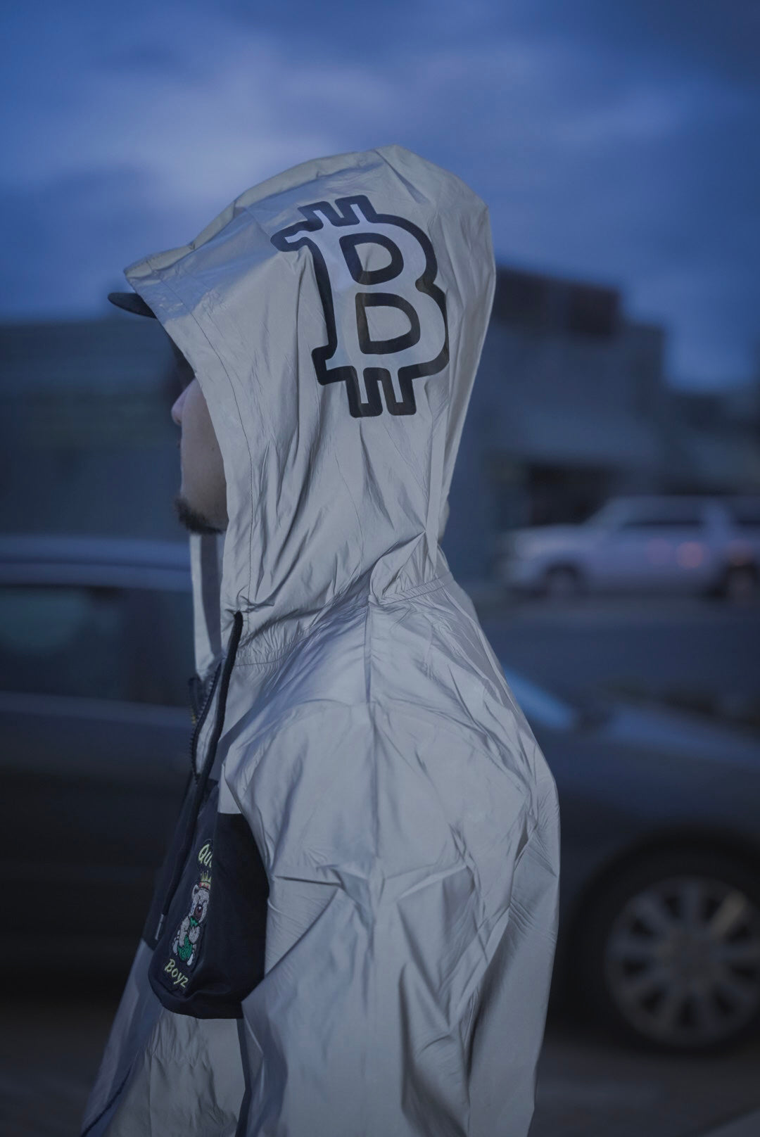 Gray (Bitcoin QB Bear) Reflective Windbreaker